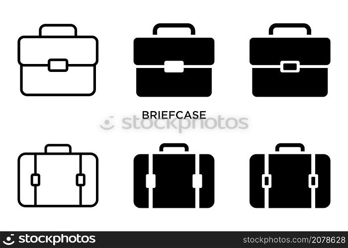 briefcase icon set vector design template in white background
