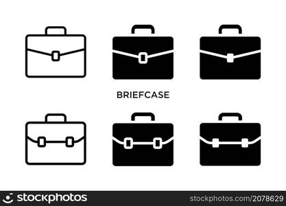 briefcase icon set vector design template in white background