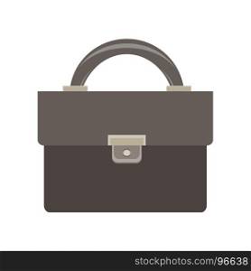 Briefcase icon vector business bag black case design diplomat document isolated lock white