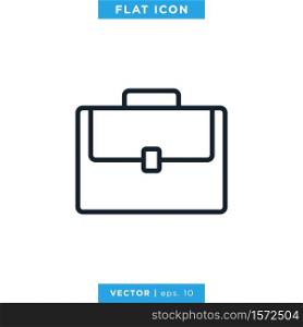 Briefcase Icon Vector Design Template. Editable Stroke.