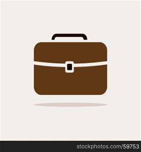 Briefcase icon with color and shadow on beige background