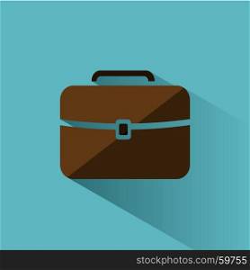 Briefcase icon with color and shadow on blue background