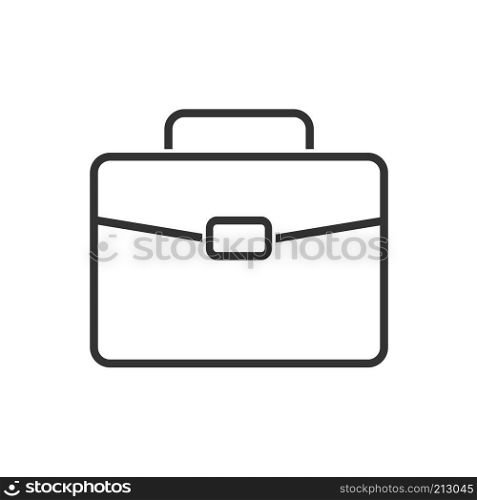 Briefcase line icon on a white background. Vector illustration