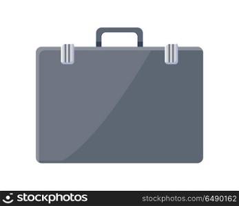 Briefcase Vector Icon in Flat Style Design. Briefcase vector icon in flat style. Business accessory, career concept. Illustration for application button pictograms, infogpaphics elements, logo, web page design. Isolated on white background