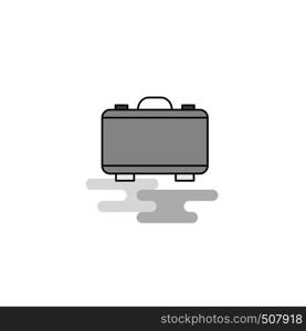 Briefcase Web Icon. Flat Line Filled Gray Icon Vector