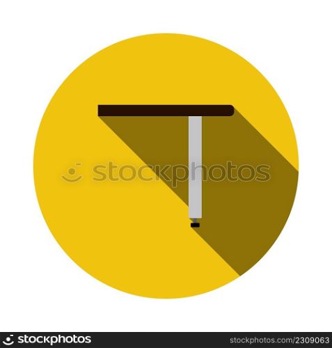 Briefing Table Console Icon. Flat Circle Stencil Design With Long Shadow. Vector Illustration.