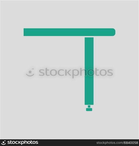 Briefing table console icon. Gray background with green. Vector illustration.