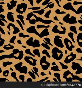 Bright and Black Safari pattern background, tiger animal skin print, vector seamless design. African safari leopard animal fur pattern with black spots background, modern decoration. Bright and Black Safari pattern background tiger animal skin