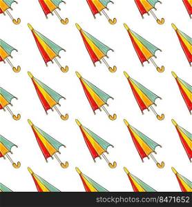 Bright autumn mood. Seamless pattern with umbrellas. Illustration in hand draw style. Can be used for fabric and etc. Autumn mood. Illustration in hand draw style. Seamless pattern