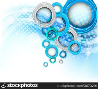 Bright background with blue circles