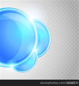 Bright background with blue circles and drops