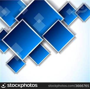 Bright background with blue squares. Abstract illustration