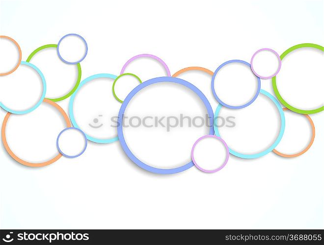 Bright background with circles. Abstract colorful illustration