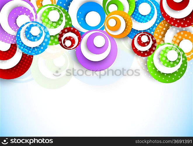 Bright background with circles. Abstract illustration