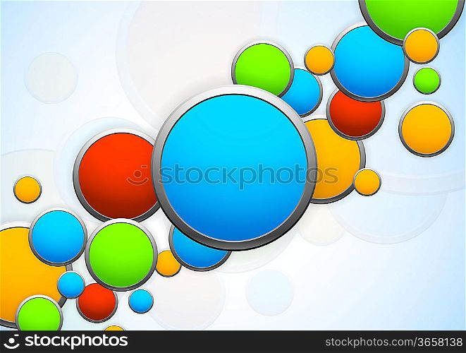 Bright background with colorful circles. Abstract illustration
