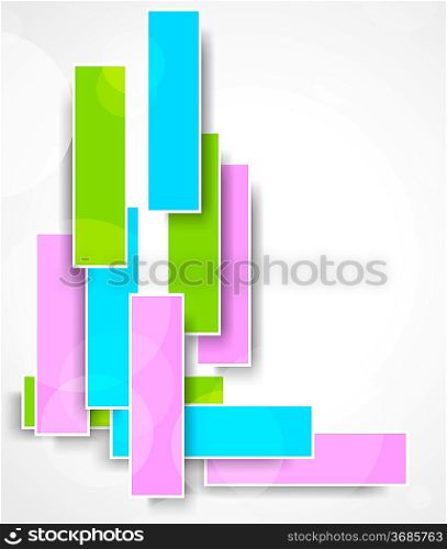 Bright background with colorful rectangles. Abstract illustration