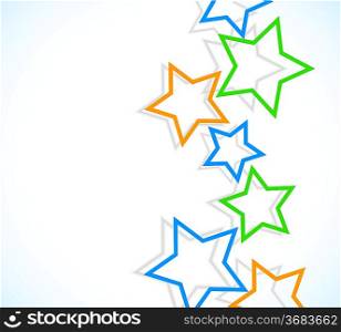 Bright background with colorful stars. Abstract illustrtaion
