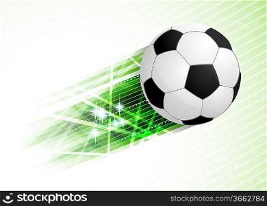 Bright background with flying ball