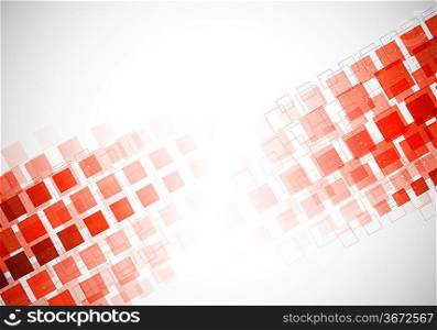 Bright background with red squares and light