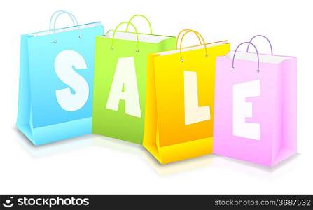 Bright background with shopping bag