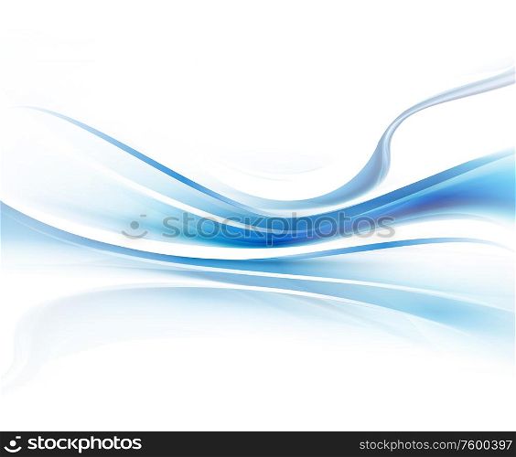 Bright blue and white vector modern futuristic background with abstract waves and gradient