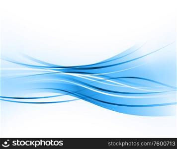 Bright blue and white vector modern futuristic background with abstract waves and gradient