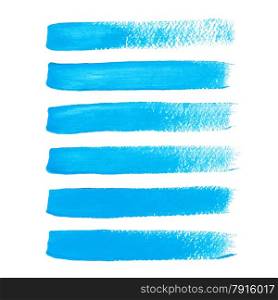 Bright blue ink vector brush strokes