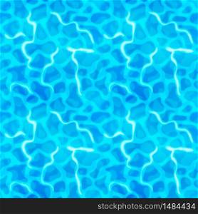 Bright blue seamless pattern with shining water ripple. Blue seamless pattern with shining water ripple