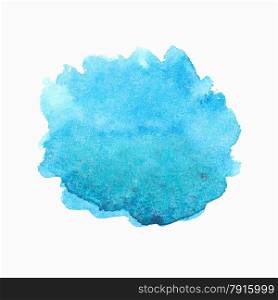 Bright blue watercolor spot
