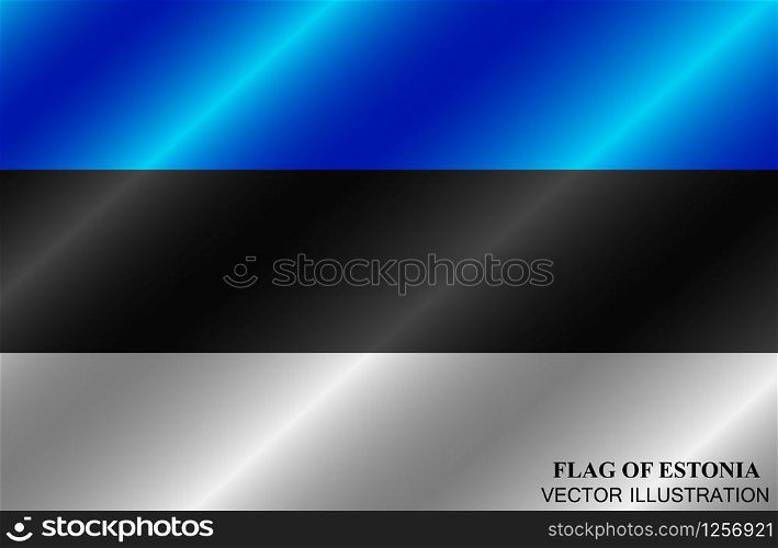 Bright button with flag of Estonia. Colorful illustration with flag for design. Vector.. Bright button with flag of Estonia. Colorful illustration with flag for design.