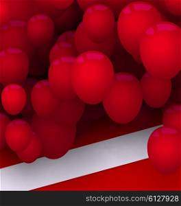 Bright Card with Red Balloons for Your Holiday. Illustration Bright Card with Red Balloons for Your Holiday - Vector