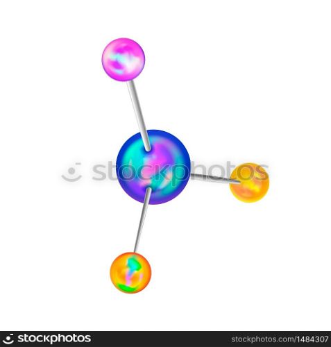 Bright chemical structure with atomic bonds isolated on white. Bright chemical structure with atomic bonds on white