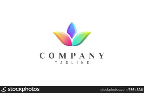 Bright color 3d floral vector design concept. Suitable as a logo for salon, cosmetics, spa and all things beauty.