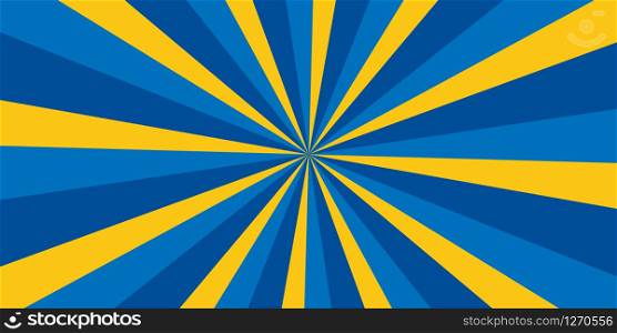 Bright colorful background with radial lines of blue and yellow colors