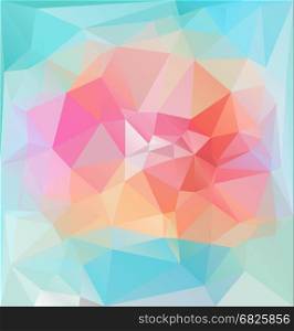 Bright colorful square low poly vector background. Blue red pink polygonal texture pattern. Vibrant decorative template.