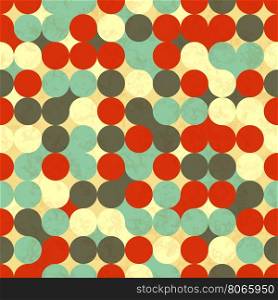 Bright colourful circles, abstract retro seamless pattern