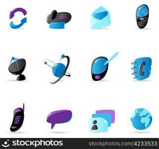 Bright communication icons. Vector illustration.
