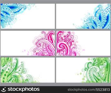 Bright decorative abstract horizontal vector cards