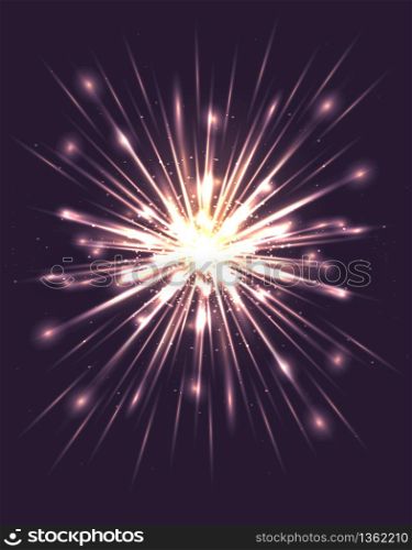 Bright explosion with rays and glare. Vector element for your creativity. Bright explosion with rays and glare. Vector element for your cr