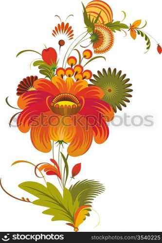 Bright flowers on a white background