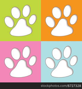 Bright fun colourful animal print icons with shadow