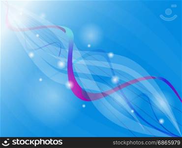Bright futuristic blue, purple background with circles, waves, strings and lines. Space spiral effect. Good for web design.