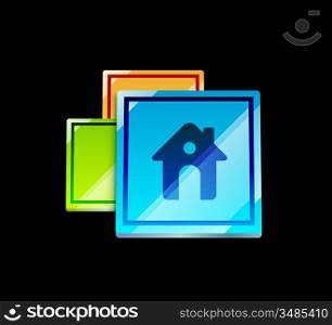 Bright glossy home icon
