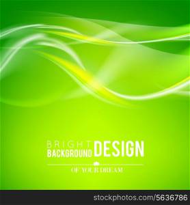 Bright green vector waves abstract background. Vector illistration.