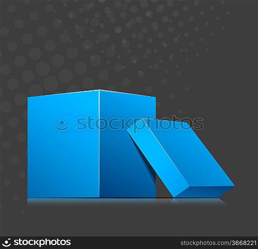 Bright grey background with two blue cubes