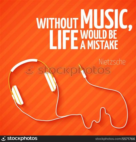 Bright headphones music wallpaper background vector illustration