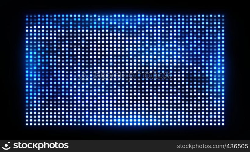 Bright led projection screen. Cinema and entertainment vector display. Vivid bright spotlight for concert, shine projection illustration. Bright led projection screen. Cinema and entertainment vector display
