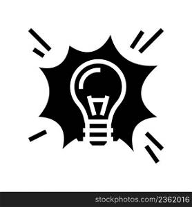 bright light bulb glyph icon vector. bright light bulb sign. isolated contour symbol black illustration. bright light bulb glyph icon vector illustration