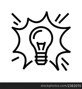 bright light bulb line icon vector. bright light bulb sign. isolated contour symbol black illustration. bright light bulb line icon vector illustration