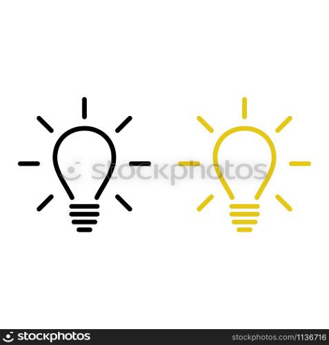 Bright light idea vector illustration isolated on white background